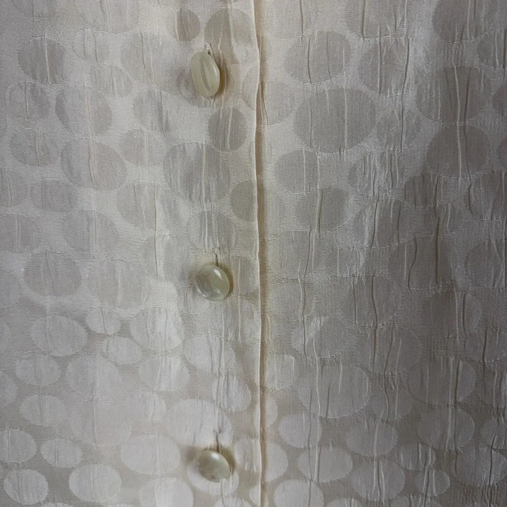VTG Richard Warren Jacket Skirt Set Womens 10 White Silk Pleated Hem 2 Piece